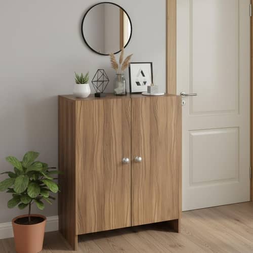 Camron Engineered Wood Shoe Storage Organizer with 4 Shelves (Teak)