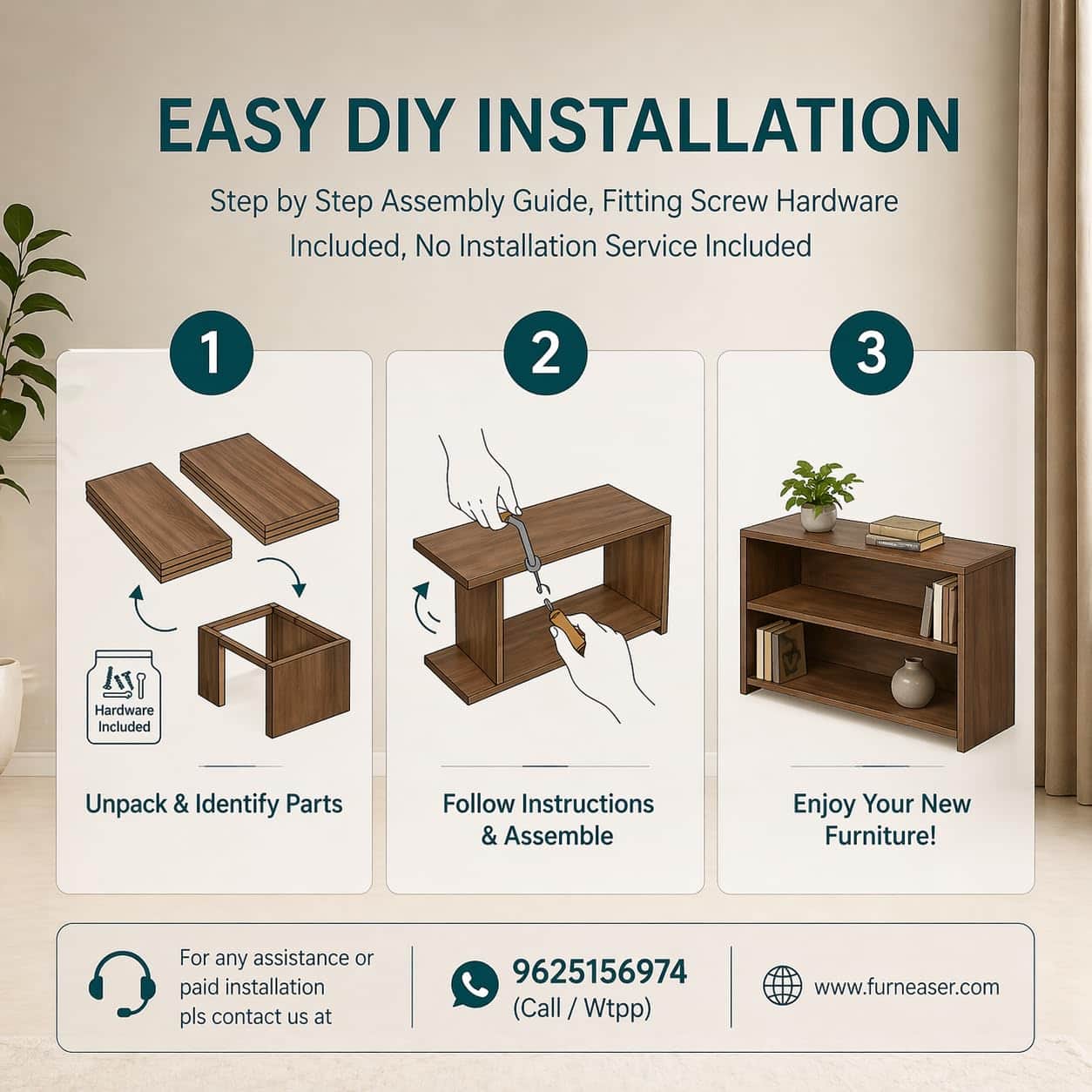 Camron Engineered Wood Shoe Storage Organizer with 4 Shelves (Teak) - right_view