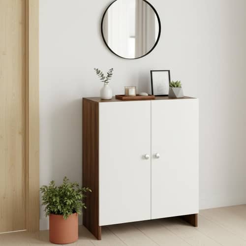 Camron Engineered Wood Shoe Storage Organizer with 4 Shelves (White)
