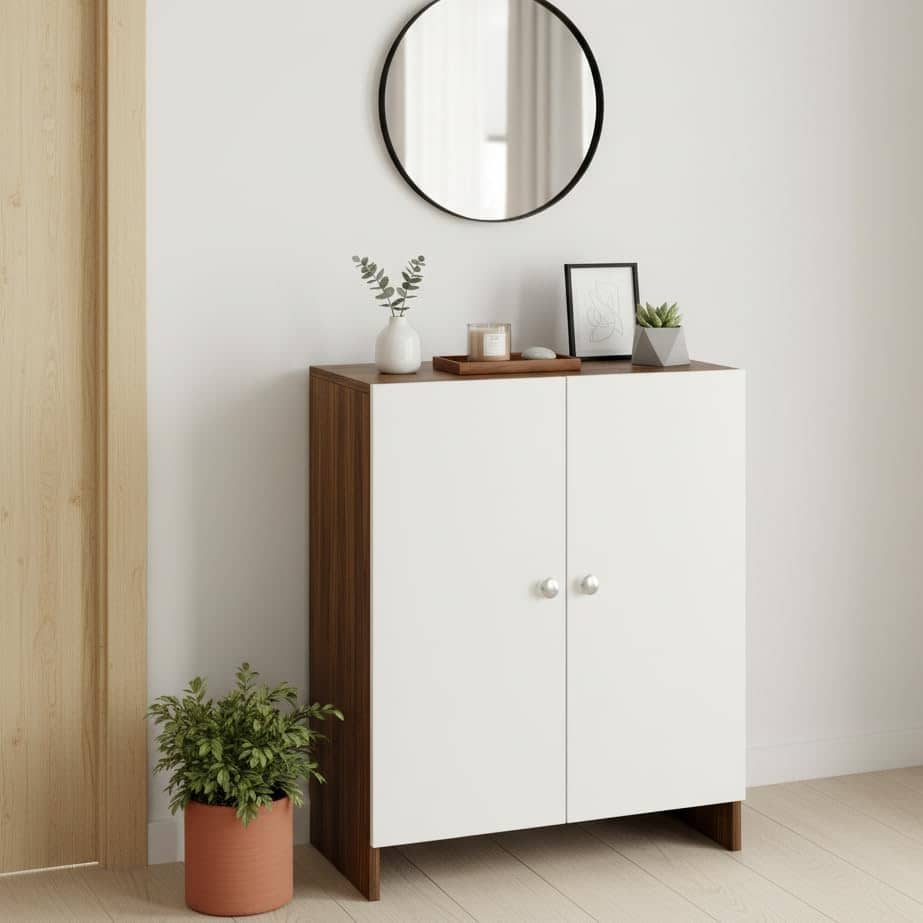 Camron Engineered Wood Shoe Storage Organizer with 4 Shelves (White)