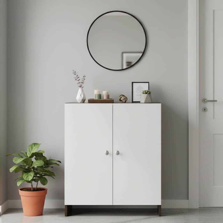 Camron Engineered Wood 2 Doors Shoe Rack Cabinet | Stores Up to 12 Pairs (Wenge) - front_view