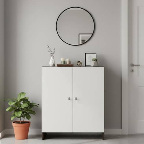 Camron Engineered Wood 2 Doors Shoe Rack Cabinet | Stores Up to 12 Pairs (Wenge)