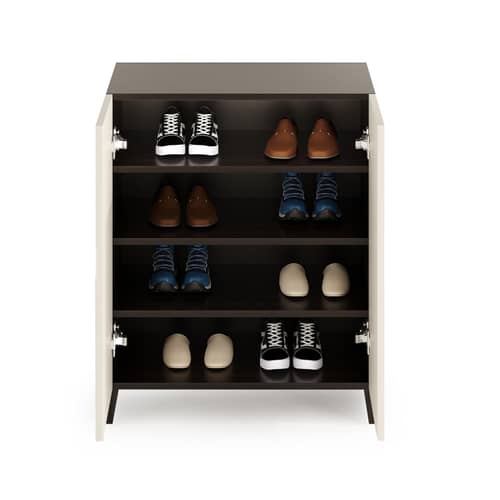 Camron Engineered Wood 2 Doors Shoe Rack Cabinet | Stores Up to 12 Pairs (Wenge)