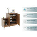 Embliss Wooden Shoe Rack with 6 Shelves, Store Up to 16 Pairs (Exotic Teak) - top_view