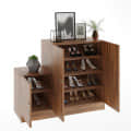 Embliss Wooden Shoe Rack with 6 Shelves, Store Up to 16 Pairs (Exotic Teak) - left_view