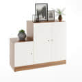 Embliss Wooden Shoe Rack Cabinet with 6 Shelves | Stores Up to 16 Pairs | Space Saving Rack (Exotic Teak & White) - right_view