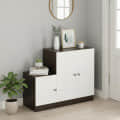 Embliss Wooden Shoe Rack with 6 Shelves, Store Up to 16 Pairs (Wenge & White) - photo
