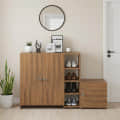 Fusia Shoe Rack Cabinet Wooden with Doors (Exotic Teak) - photo