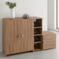 Fusia Shoe Rack Cabinet Wooden with Doors (Exotic Teak) - left_view