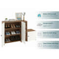 Fusia Wooden Shoe Rack Organizer with Doors (Exotic Teak & White) - top_view