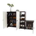Fusia Multipurpose Shoe Rack Slipper Footwear Stand for 14-16 Pairs (Wenge & White) - right_view