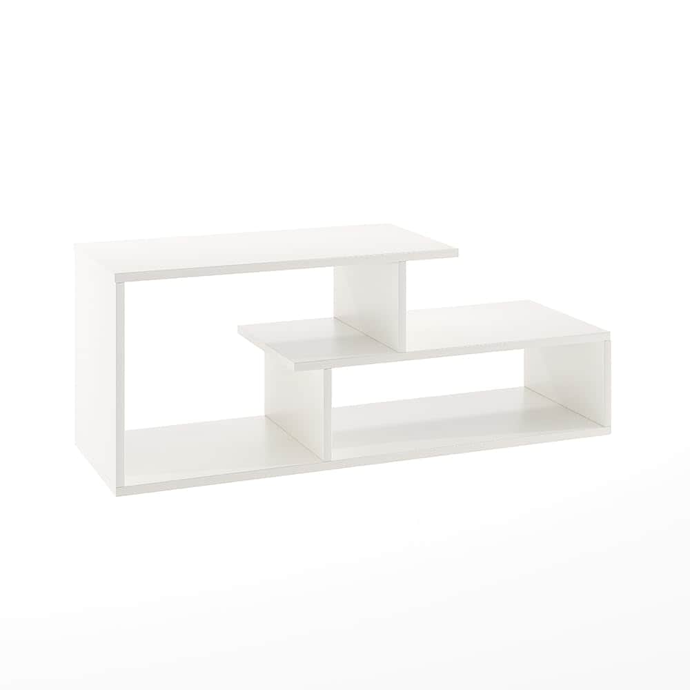 Acura Modern Engineered Wood Center Table with Open Storage Shelves (White) - right_view