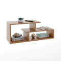 Acura Modern Engineered Wood Center Table with Open Storage Shelves (Exotic Teak) - top_view