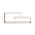 Acura Modern Engineered Wood Center Table with Open Storage Shelves (Exotic Teak) - right_view