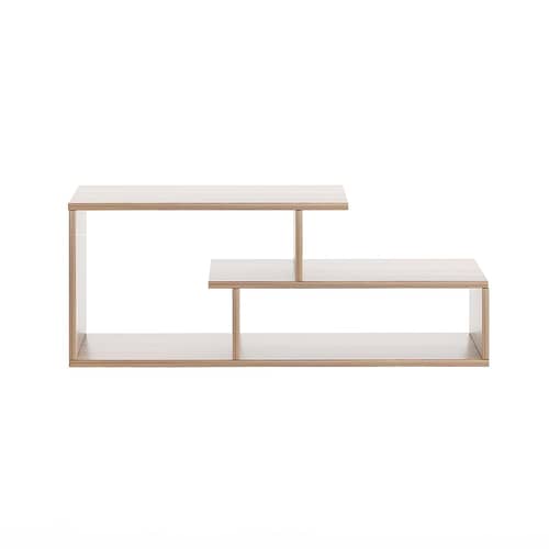 Acura Modern Engineered Wood Center Table with Open Storage Shelves (Exotic Teak)