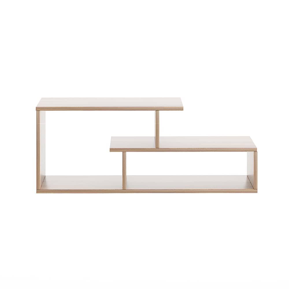 Acura Modern Engineered Wood Center Table with Open Storage Shelves (Exotic Teak)