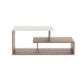 Acura Modern Engineered Wood Center Table with Open Storage Shelves (Exotic Teak & White) - right_view