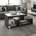 Acura Modern Engineered Wood Center Table with Open Storage Shelves (Wenge & White) - photo