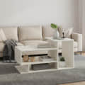 Afaria Modern Engineered Wood Center Table with Storage Shelves (White) - photo