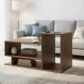 Afaria Modern Engineered Wood Center Table with Storage Shelves (Exotic Teak) - photo