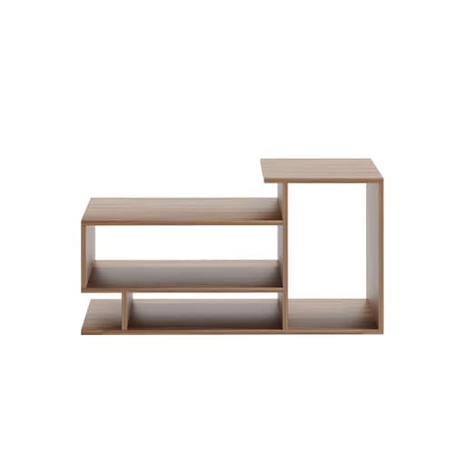Afaria Modern Engineered Wood Center Table with Storage Shelves (Exotic Teak)