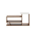 Afaria Modern Engineered Wood Center Table with Storage Shelves (Exotic Teak & White) - right_view