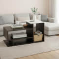 Afaria Modern Engineered Wood Center Table with Storage Shelves (Wenge & White) - photo