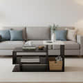 Afaria Modern Engineered Wood Center Table with Storage Shelves (Wenge & White) - front_view
