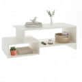 Allium Wooden Center Table with Storage and Open Rack (White) - rear_view