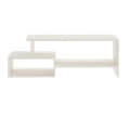 Allium Wooden Center Table with Storage and Open Rack (White) - right_view