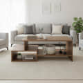 Allium Wooden Center Table with Storage and Open Rack (Exotic Teak) - photo