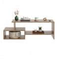 Allium Wooden Center Table with Storage and Open Rack (Exotic Teak) - left_view