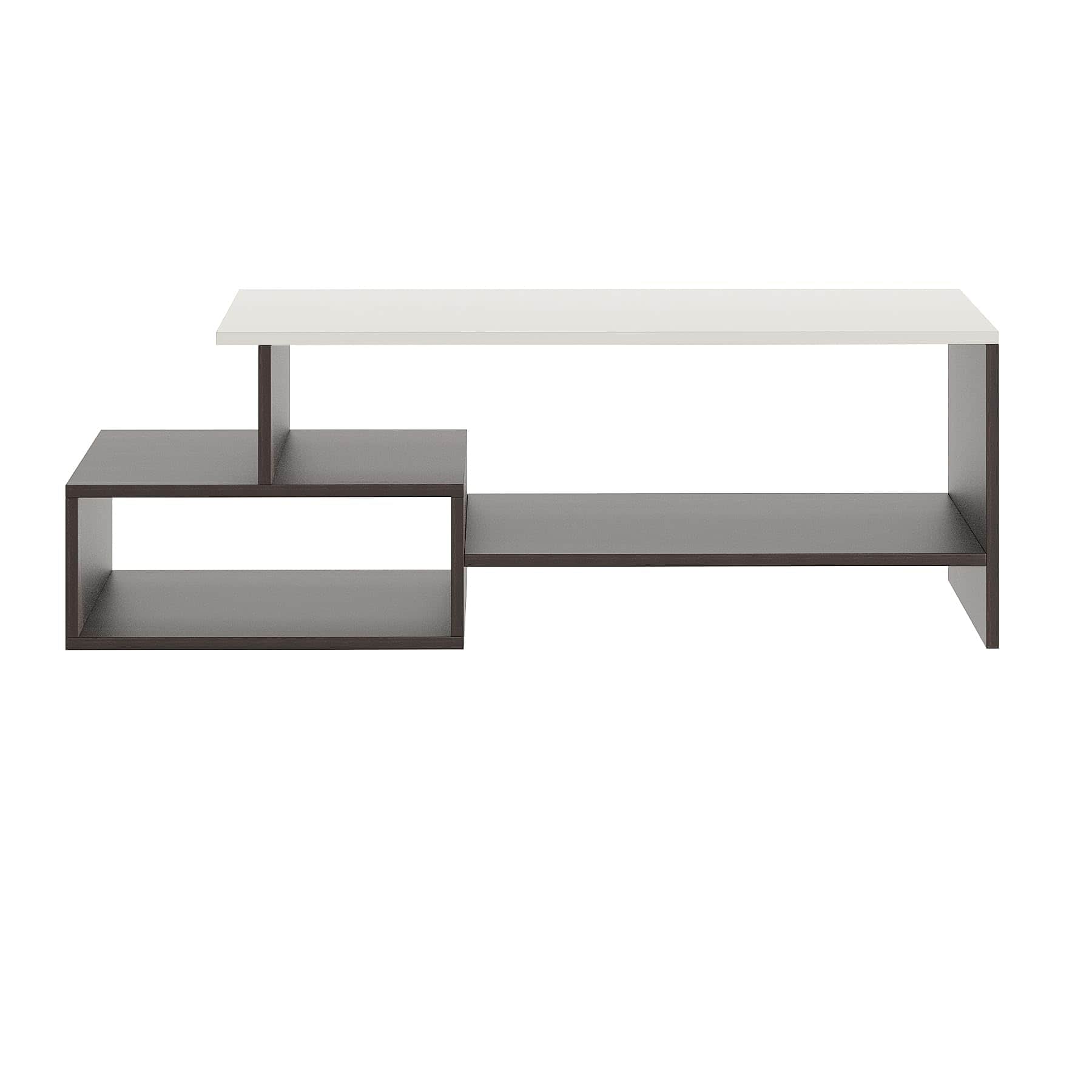 Allium Wooden Coffee Table with Storage and Open Rack (Wenge & White) - right_view