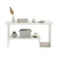 Aster Modern Engineered Wood Center Table with Open Storage Shelves (White) - top_view