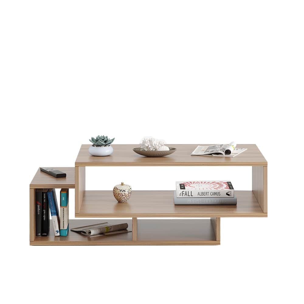 Pearson Modern Engineered Wood Center Table for Sofa Set Matte Finish, Exotic Teak - right_view