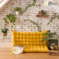 Amber Bliss Floor Cushion (Mustard Yellow) - Set Of Two - photo