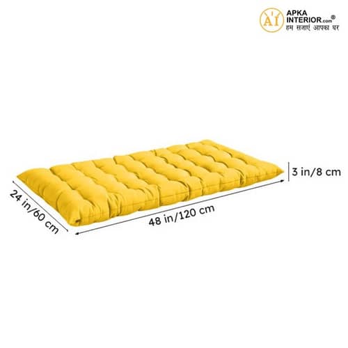 Amber Bliss Floor Cushion (Mustard Yellow) - Set Of Two
