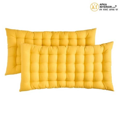 Amber Bliss Floor Cushion (Mustard Yellow) - Set Of Two