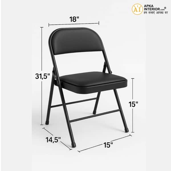 Heavy Duty Folding Chair with Padded Cushion Seat & Backrest - front_view