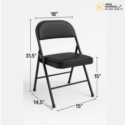Heavy Duty Folding Chair with Padded Cushion Seat & Backrest