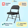 Heavy Duty Folding Chair with Padded Cushion Seat & Backrest - rear_view