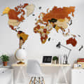 3D Wooden World Map - photo