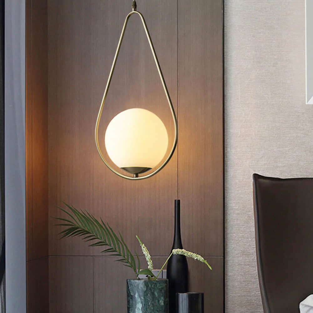 Gold Metal Single Hanging Light - photo