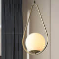 Gold Metal Single Hanging Light - front_view