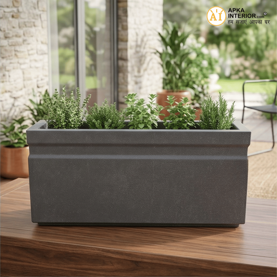 Kwid Window Planter (21x8x8) Inch (Greystone) - rear_view