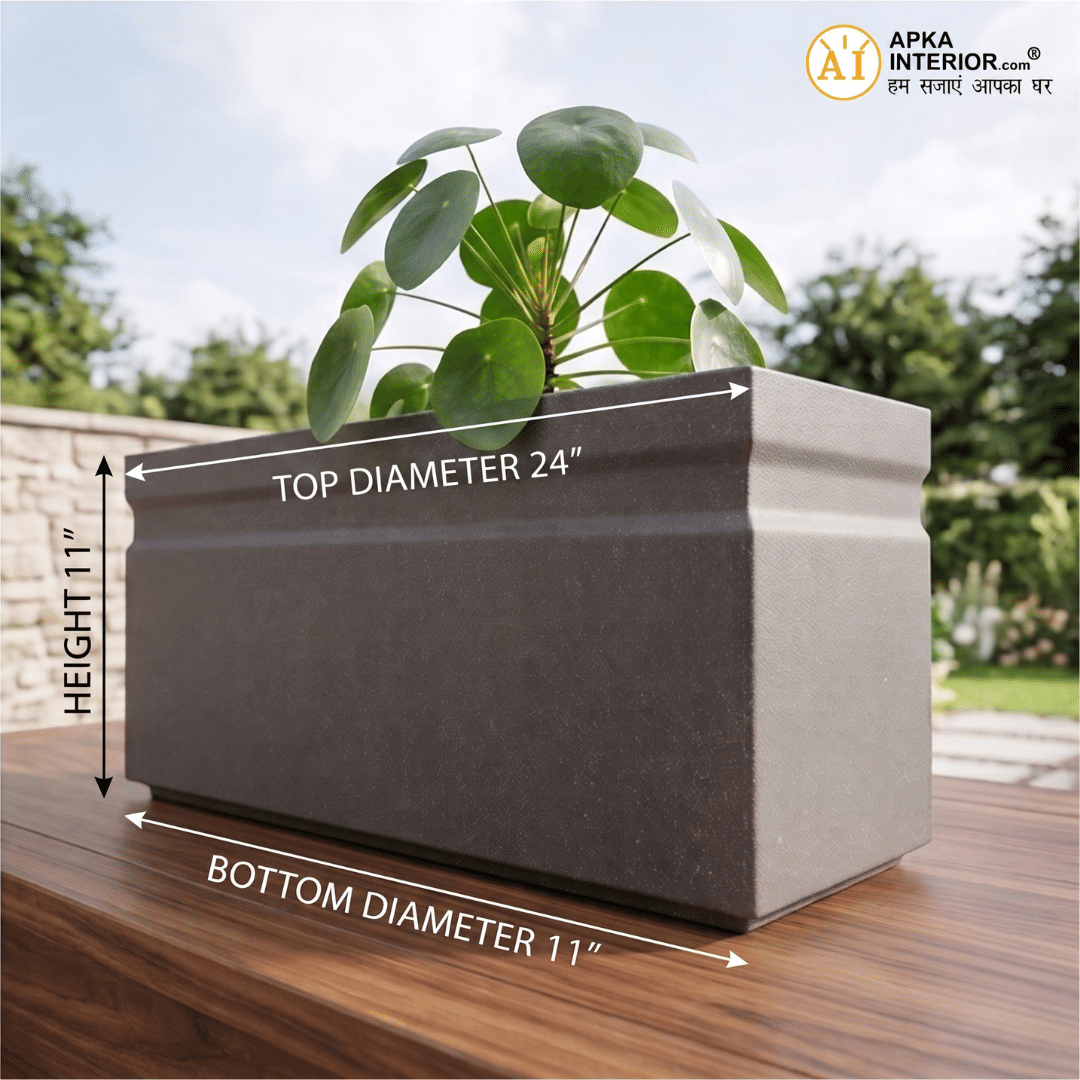 Kwid Window Planter (24x11x11) Inch (Greystone) - front_view