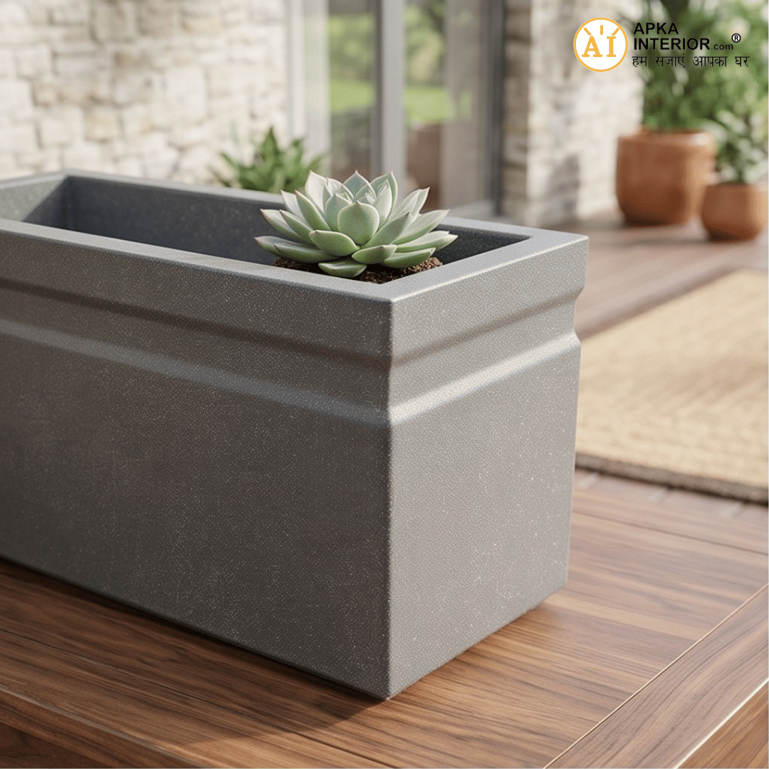 Kwid Window Planter (24x11x11) Inch (Greystone) - top_view