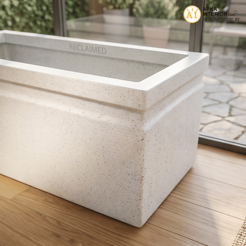 Kwid Window Planter (24x11x11) Inch (Marble White)