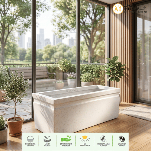 Apkainterior Kwid Window Planter (36x13x13) Inch (Marble White)