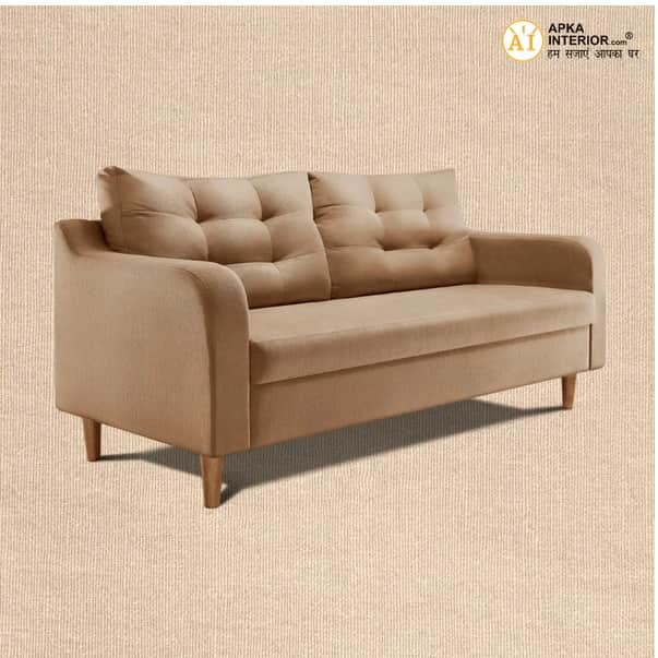 Apkainterior Ease Fabric 3 Seater Sofa (Finish Color - Latte) (71x32x34 Inches) - top_view